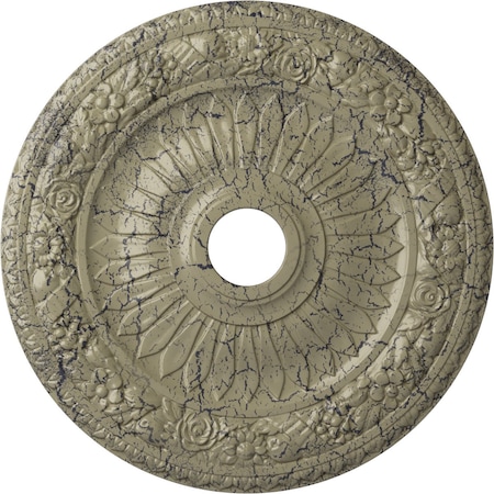 Ekena Millwork Bellona Medallion (Canopies up to 3 5/8"), 23 5/8"OD x 3 5/8"ID x 1 1/8"P, Castle Stone Crackle CM23BECSC